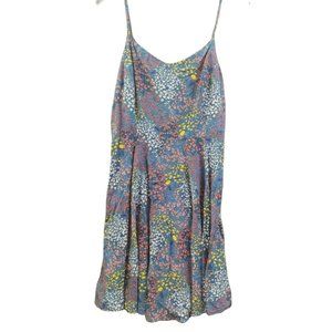 OId Navy 100% Rayon Size L Thin Strap Cami Fit & Flare Mini Sundress Wildflowers